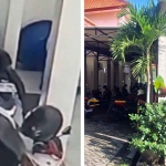Rekaman CCTV serta petugas saat menunjukkan lokasi curanmor di Puskesmas Gunung Anyar, Surabaya.