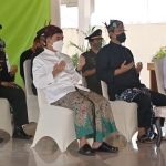 Prosesi Upacara Peringatan Hari Lahir Pancasila Tahun 2021 secara virtual via video conference dengan Presiden RI Joko Widodo di Pendopo Surga Surgi Kota Pasuruan, Selasa (1/6/2021).