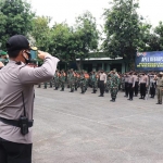 Apel Kesiapsiagaan Penanggulangan Bencana Hidrometeorologi, Senin (19/10) bertempat di halaman Makodim 0819 Pasuruan.