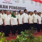 IKRAR PELANTIKAN: Prosesi pelantikan pengurus KONI Sidoarjo 2016-2020 di Hotel The Sun Sidoarjo, Sabtu (12/11). foto: istimewa