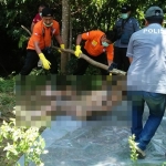 Jasad korban saat berhasil dievakuasi petugas dari dalam hutan.