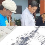 Wali Kota Kediri Abdullah Abu Bakar (tengah) saat mengamati gambar-gambar para seniman. (Foto: Ist.)