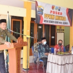 SAMBUTAN: Wabup Subandi mengunjungi Desa Sedati Gede, Kecamatan Sedati, Selasa (23/3/2021). foto: istimewa