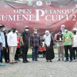 Wakil Bupati Sumenep, Dewi Khalifah, saat membuka Kejuaraan Open Petanque di Gedung Olah Raga Ahmad Yani Sumenep.