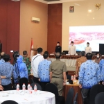 Wali kota Pasuruan H. Saifulloh Yusuf dan Wakil Wali Kota Pasuruan Adi Wibowo beserta Pejabat Kota Pasuruan menghadiri Pelaksanaan Musrenbang RKPD Tahun 2022. (foto: ARDIANZAH/BANGSAONLINE)