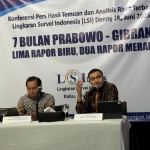 Adjie A Faraby saay merilis survei Lingkaran Survei Indonesia (LSI) Denny JA. Foto: istimewa