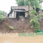 Rumah milik warga lainnya yang hanya menunggu waktu untuk ambrol. foto: rony suhartomo/ BANGSAONLINE