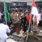 Peletakan batu pertama pembangunan gedung baru MWC NU Gempol.