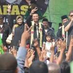 Ra Hamid, calon Bupati Situbondo nomor urut 2 saat kampanye akbarnya. foto: hadi prayitno/ BANGSAONLINE