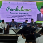 Acara pembukaan Asesmen Lapangan Lembaga Akreditasi Mandiri Kependidikan (LAMDIK) untuk program Pendidikan Guru Madrasah Ibtidaiyah Universitas KH Abdul Chalim Pacet Mojokerto,  Senin (4/8/2025). Foto: MMA/bangsaonline