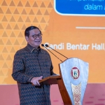 Gubernur DKI Jakarta, Pramono Anung, saat memberi sambutan.