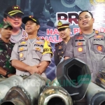 Kapolres Jombang, AKBP Boby Pa’ludin Tambunan saat gelar pers rilis di mapolres.