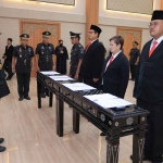 Kepala Kanwil Kemenkumham Jatim, Heni Yuwono, saat pelantikan pejabat. 