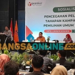 Sosialisasi pencegahan pelanggaran kampanye Pemilu 2024 yang digelar Bawaslu Sidoarjo. Foto: MUSTAIN/BANGSAONLINE
