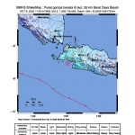 Peta Guncangan Gempa Bayah. Foto: Ist