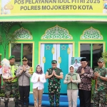 Forkopimda Kota Mojokerto saat mengunjungi Posyan Polres Mojokerto Kota.