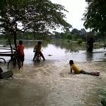 salah satu pemukiman yang terkena dampak dari meluapnya sungai kleco. foto: eky nur hadi/harian bangsa