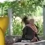 Hasil tangkapan layar dari video yang viral, nampak dua sejoli sedang bercumbu  di Taman Kelono Sewandono pada Senin (12/10/2020) lalu.