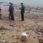 Lokasi penemuan bayi di Pantai Desa Gesikharjo, Kecamatan Palang, Tuban. foto: suwandi/ BANGSAONLINE