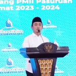 Wakil Wali Kota Pasuruan Adi Wibowo saat mengahidiri pelantikan PC PMII Pasuruan.