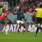 Ibrahima Konate saat membela Prancis melawan Maroko di Semifinal Piala Dunia 2022. 