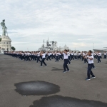 Olahraga bersama prajurit Koarmada II di Mako Armada II Surabaya, Jumat (31/01).