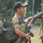 Bupati Trenggalek Moh. Nur Arifin Saat di lokasi Pembukaan TMMD. foto: HERMAN/ BANGSAONLINE