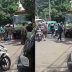 Aksi penganiayaan sopir truk oleh pria berotot di lampu merah Cibubur, Pasar Rebo, Jakarta Timur