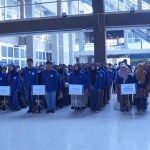 Sebanyak 241 mahasiswa dan 41 dosen pembimbing lapangan untuk KKN Tematik Literasi ITS siap diberangkatkan saat seremoni pelepasan. (Ist)