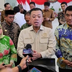 Menteri ATR/BPN, Nusron Wahid, saat acara di Wisma Negara Bumi Beringin, Kantor Gubernur Sulut. (Ist)