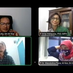 Ketua Umum PPNI Harif Fadhillah, Kepala Bidang Pengembangan Profesi Perhimpunan Ahli Epidemiologi Indonesia Masdalina Pane, dan Koordinator Koalisi Warga LaporCovid19.org, Irma Hidayana dalam diskusi online.