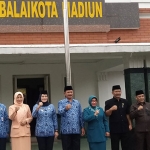 Wali Kota Madiun, Maidi, bersama Forkopimda setempat saat foto bersama usai upacara hari Kebangkitan Nasional.