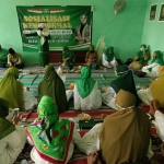 Kartika Hidayati saat sosialisasi new normal di Gedung MWC NU Kecamatan Sarirejo, Sabtu (11/7) siang.