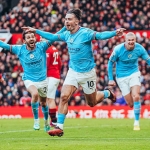 Grealish mencetak gol pembuka pada laga MU vs City yang berakhir 2-1 untuk kubu tuan rumah.