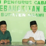 Ketua DPC PKB Ngawi Khoirul Anam saat bertemu dengan Syamsul Wathoni.