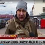Seorang tentara Garda Nasional Ukraina marah pada AS yang dia sebut bangsa pembohong dan takut dengan Rusia. Foto: Screenshot Fox News/sindonews.com