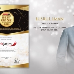 Penghargaan untuk Bank Jatim kategori Bank Buku 3 dengan Total Aset Rp 50 triliun hingga Rp 100 triliun pada even Indonesia Best Bank Award 2021 yang dilaksanakan oleh Warta Ekonomi. foto: istimewa