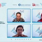 Tangkapan layar saat konferensi pers secara virtual terkait bulan Fintech Nasional.