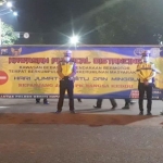 Kawasan physical distancing dan sosialisasi di sepanjang jalan PK Bangsa Kota Kediri. 