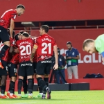 Pemain Real Mallorca merayakan kemenangan 1-0 atas Atletico Madrid dini hari tadi. 