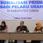 Kakanwil Kemenkumham Jatim,  Imam Jauhari saat sosialisasikan Aplikasi PRISMA bagi pelaku usaha.