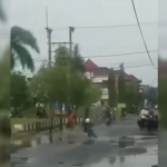 Tangkapan layar saat penembakan begal oleh Polisi di depan Swalayan Sakinah, Sumenep.