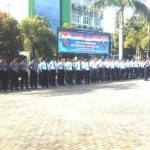 Upacara HUT Satpam di Mapolres Pacitan.