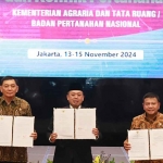 Penandatanganan MoU yang dilakukan Menteri ATR/BPN bersama Menhan dan Kepala BIN.