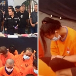 Komplotan curanmor di Surabaya saat konferensi pers.