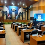 Suasana sidang paripurna dengan agenda PU Fraksi terhadap R-APBD Kabupaten Pasuruan Tahun 2021.