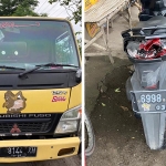 Kecelakaan sepeda motor dan mobil tangki air di Jalan Raya Bypass Balongbendo di Desa Semawut, Kecamatan Balongbendo, Sidoarjo, Senin (4/1/2021). (foto: ist)