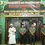 Suasana peringatan Maulid Nabi Muhammad SAW 1444 H yang digelar Korem 084/BJ di Masjid Al Wathon.