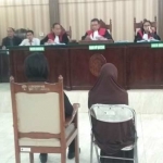 Saksi saat memberikan keterangan di hadapan majelis hakim.