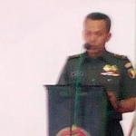 Kasdim 0829 Mayor Inf Mahfud Rofii, S.E. saat menyampaikan sambutan.